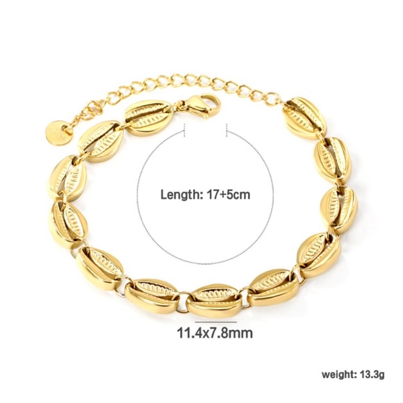 Stainless steel Gold Leaf Bracelet - Picture 6 of 6